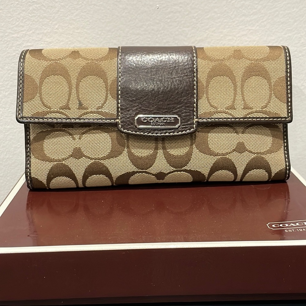 Coach long wallet with cheque book cover